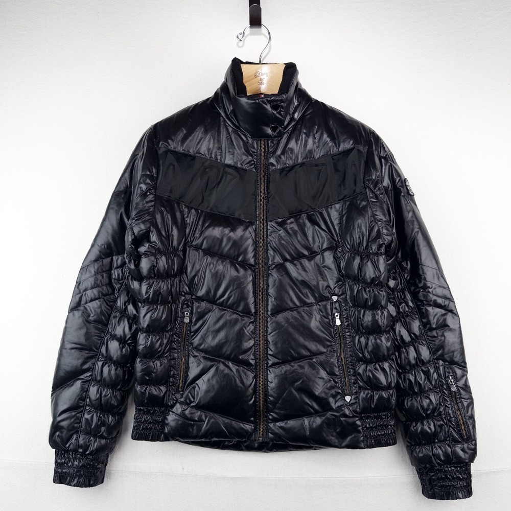 Rossignol Glossy Down Puffer Ski Jacket Women's Large Quilted Black